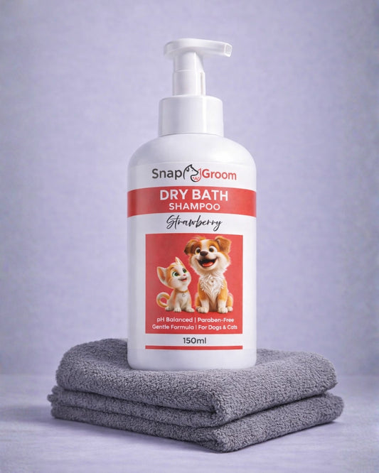 Snapgroom Waterless Dry Shampoo for Cats with microfiber towel