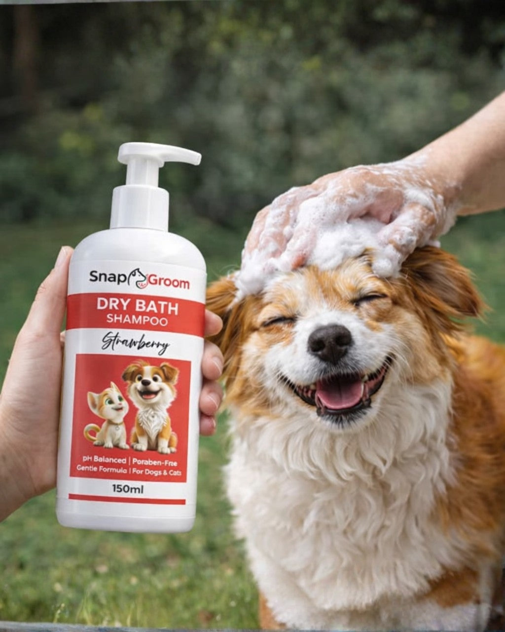 Snapgroom Waterless Dry Shampoo for Dogs & Cats with microfiber towel