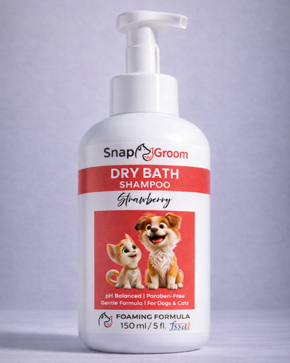 Snapgroom Waterless Dry Shampoo for Dogs & Cats with microfiber towel